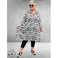 AKH Blouse/Jurk  Kreidstreep  Zwart/Wit